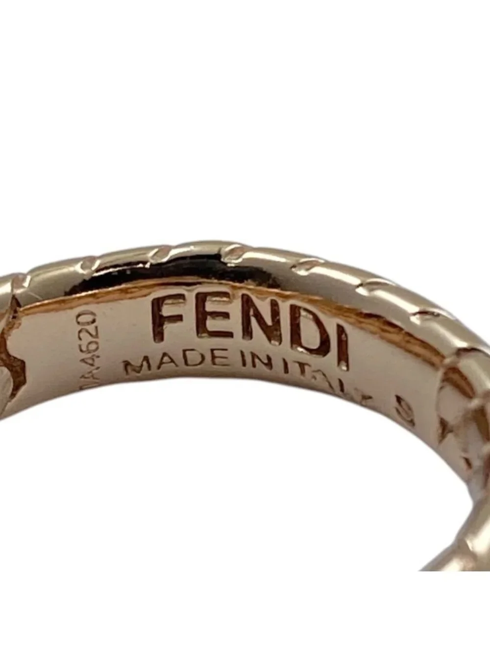 Fendi Bucket Ring FF Logo Accessory Gold Plated